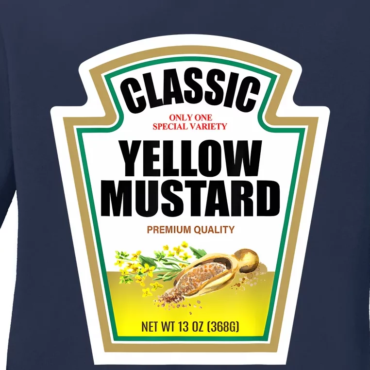 Yellow Mustard Condiment Group Halloween Costume Ladies Long Sleeve Shirt