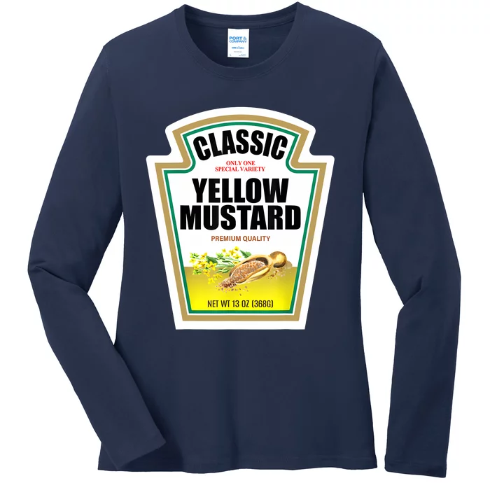 Yellow Mustard Condiment Group Halloween Costume Ladies Long Sleeve Shirt