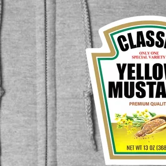 Yellow Mustard Condiment Group Halloween Costume Full Zip Hoodie