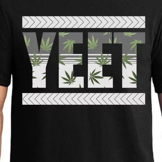 Yeet Meme Cannabis Leaf Pattern Pajama Set