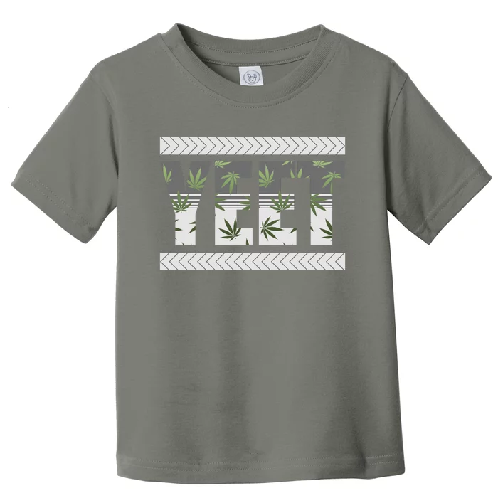 Yeet Meme Cannabis Leaf Pattern Toddler T-Shirt