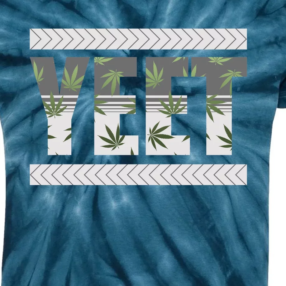 Yeet Meme Cannabis Leaf Pattern Kids Tie-Dye T-Shirt