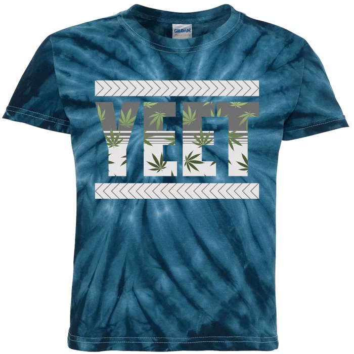 Yeet Meme Cannabis Leaf Pattern Kids Tie-Dye T-Shirt