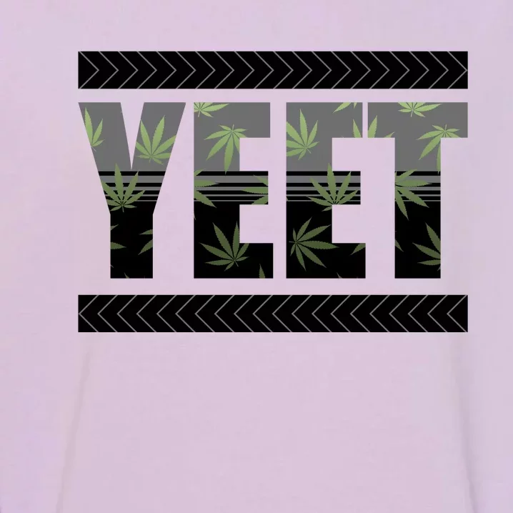 Yeet Meme Cannabis Leaf Pattern Garment-Dyed Sweatshirt