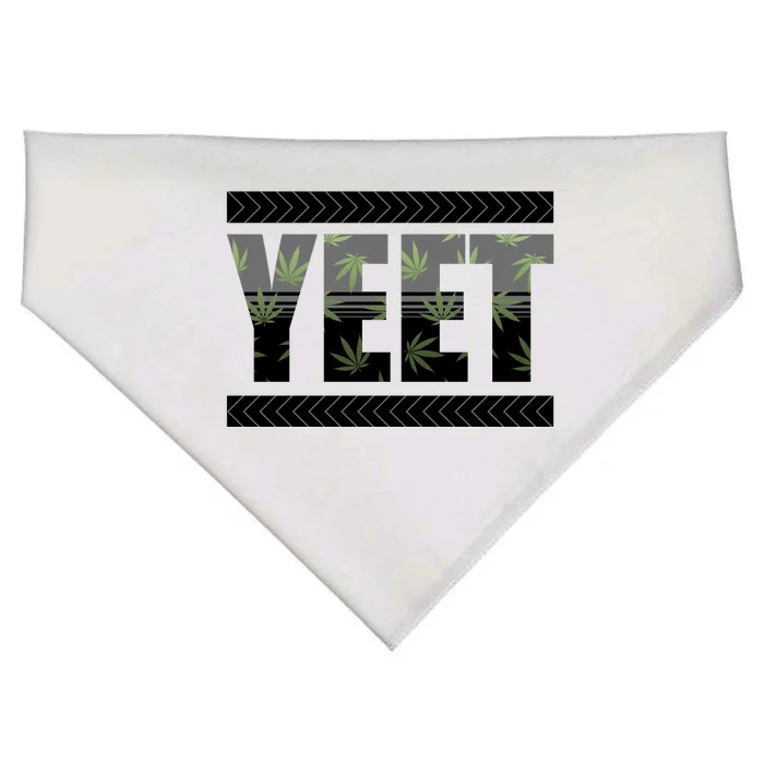 Yeet Meme Cannabis Leaf Pattern USA-Made Doggie Bandana