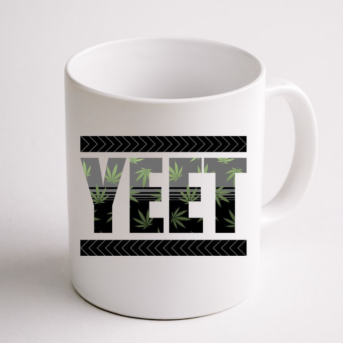 Yeet Meme Cannabis Leaf Pattern Front & Back Coffee Mug