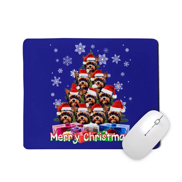 Yorkies Merry Christmas Tree Cute Yorkshire Terrier Xmas Great Gift Mousepad