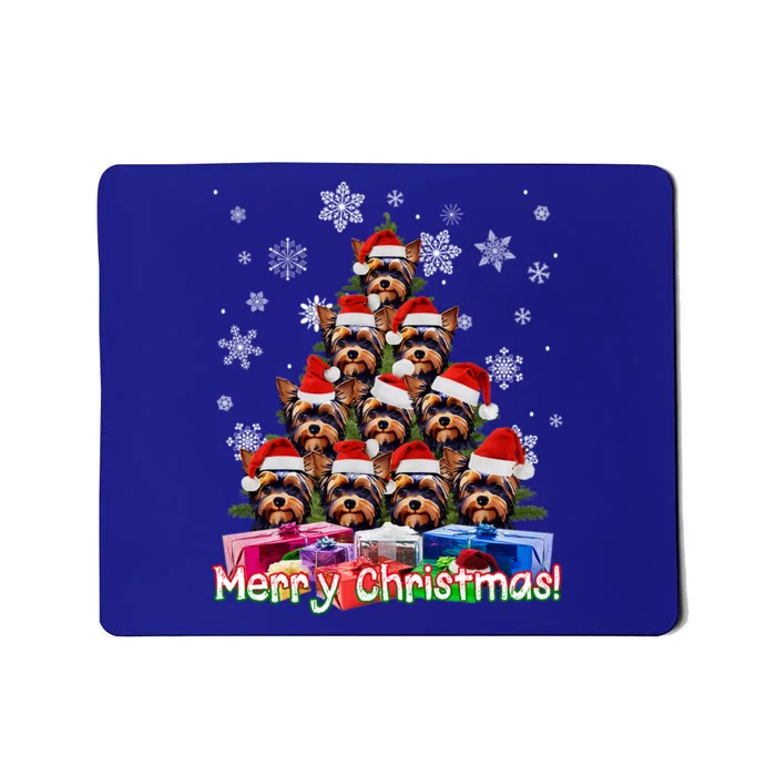 Yorkies Merry Christmas Tree Cute Yorkshire Terrier Xmas Great Gift Mousepad