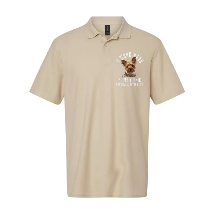 Yorkie Mom Dog Dad Funny Yorkshire Terrier Softstyle Adult Sport Polo