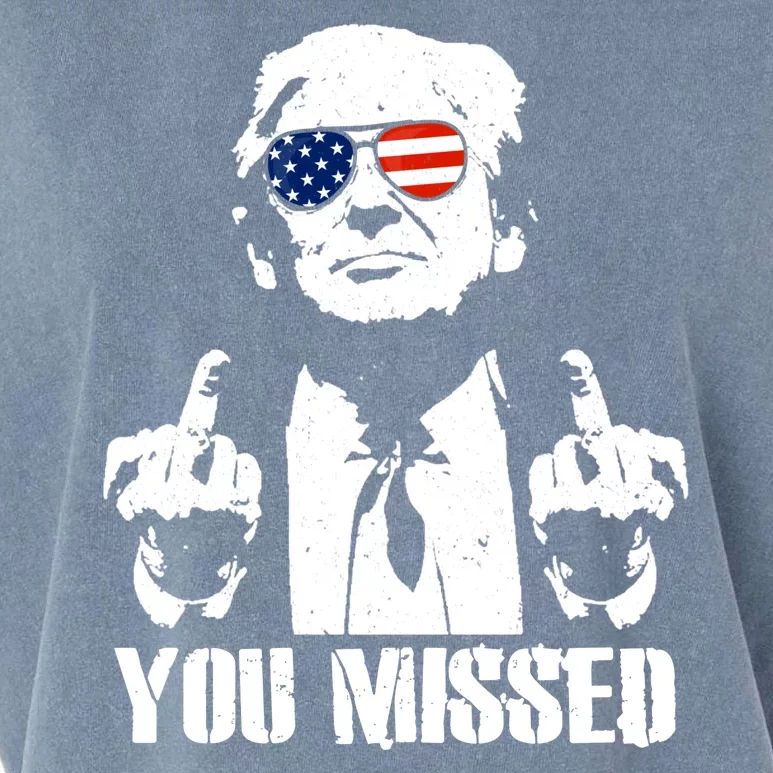 You Missed Donald Trump 2024 Finger Usa United States Presidential Election Garment-Dyed Women's Muscle Tee