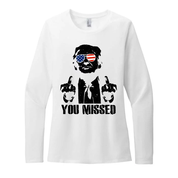 You Missed Donald Trump 2024 Finger Usa United States Presidential Election Womens CVC Long Sleeve Shirt