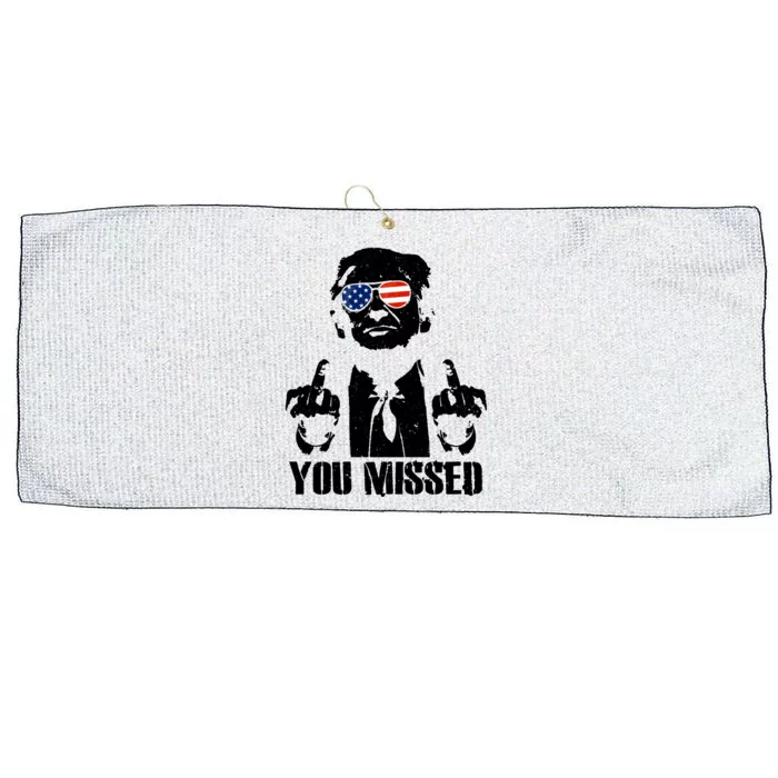 You Missed Donald Trump 2024 Finger Usa United States Presidential Election Large Microfiber Waffle Golf Towel