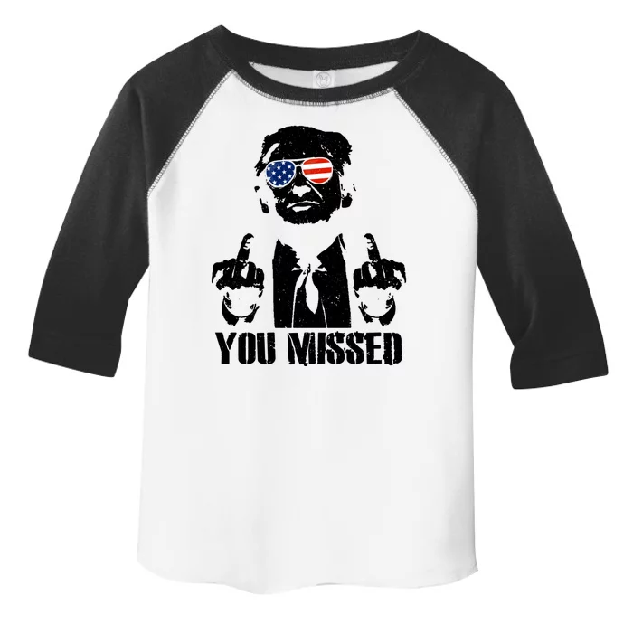 You Missed Donald Trump 2024 Finger Usa United States Presidential Election Toddler Fine Jersey T-Shirt