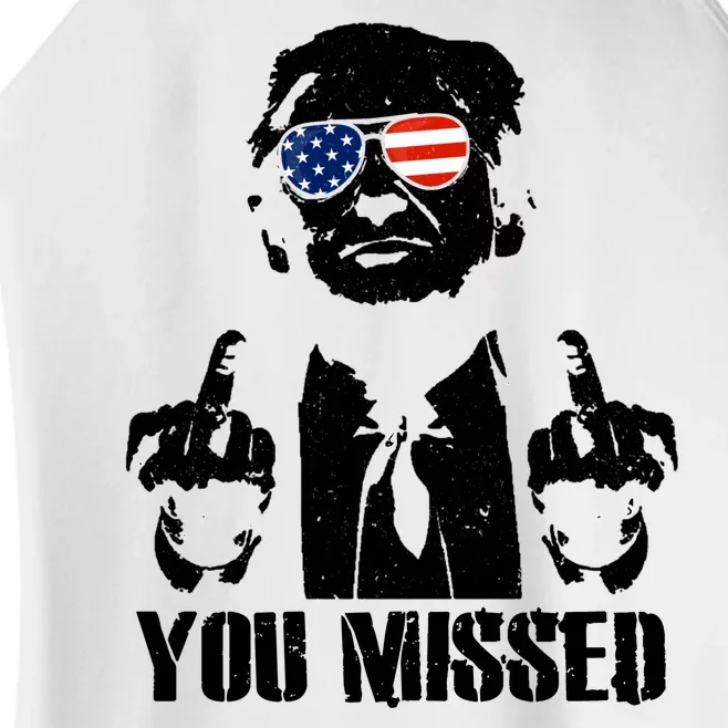 You Missed Donald Trump 2024 Finger Usa United States Presidential Election Women’s Perfect Tri Rocker Tank