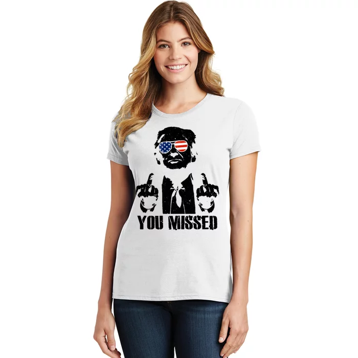 You Missed Donald Trump 2024 Finger Usa United States Presidential Election Women's T-Shirt