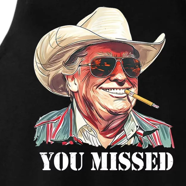 You Missed Donald Trump 2024 Ladies Tri-Blend Wicking Tank