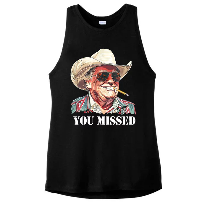 You Missed Donald Trump 2024 Ladies Tri-Blend Wicking Tank