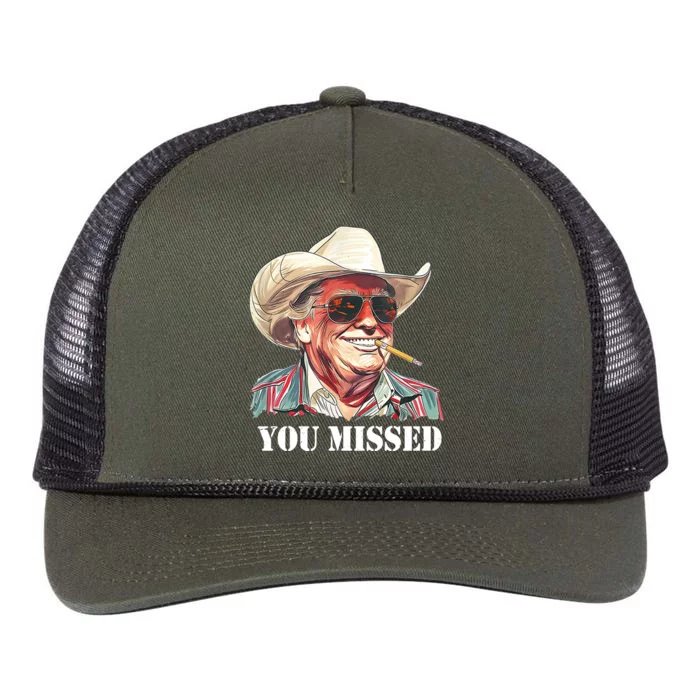 You Missed Donald Trump 2024 Retro Rope Trucker Hat Cap