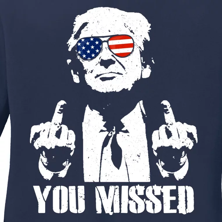 You Missed Finger Donald Trump Jd Vance 2024 Take America Back Pennsylvania Ladies Long Sleeve Shirt