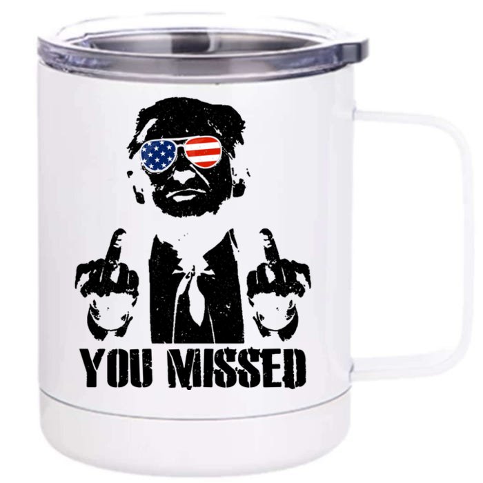 You Missed Finger Donald Trump Jd Vance 2024 Take America Back Pennsylvania Front & Back 12oz Stainless Steel Tumbler Cup