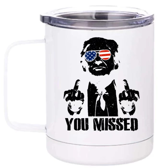 You Missed Finger Donald Trump Jd Vance 2024 Take America Back Pennsylvania Front & Back 12oz Stainless Steel Tumbler Cup