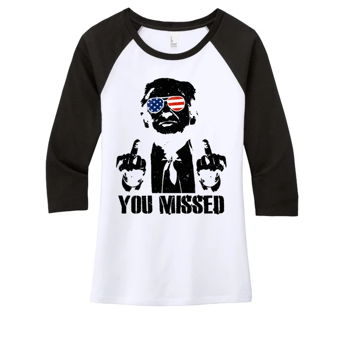 You Missed Finger Donald Trump Jd Vance 2024 Take America Back Pennsylvania Women's Tri-Blend 3/4-Sleeve Raglan Shirt