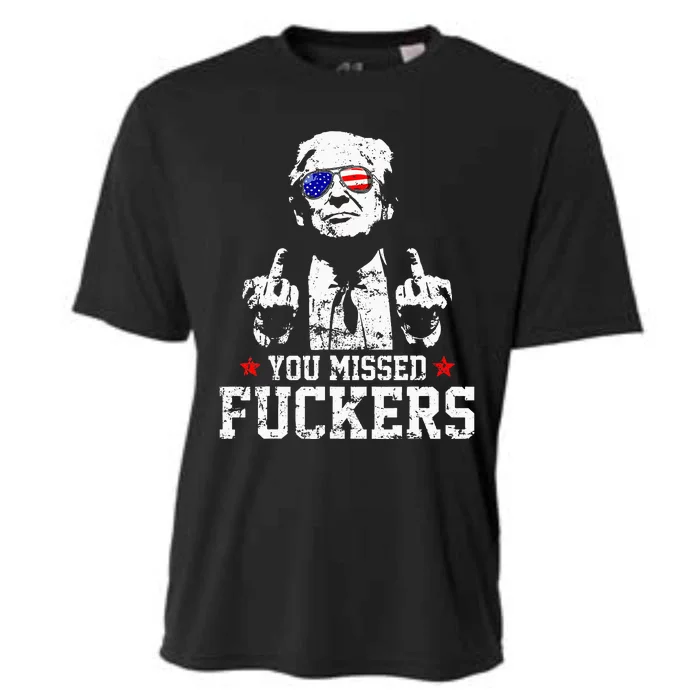 You Missed Fuckers Donald Trump 2024 Survived Election Rally Cooling Performance Crew T-Shirt