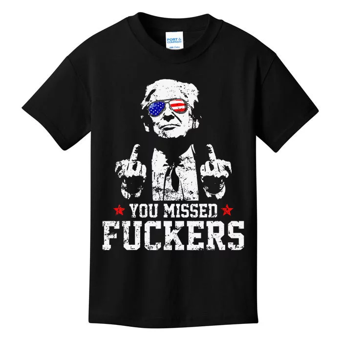 You Missed Fuckers Donald Trump 2024 Survived Election Rally Gift Kids T-Shirt