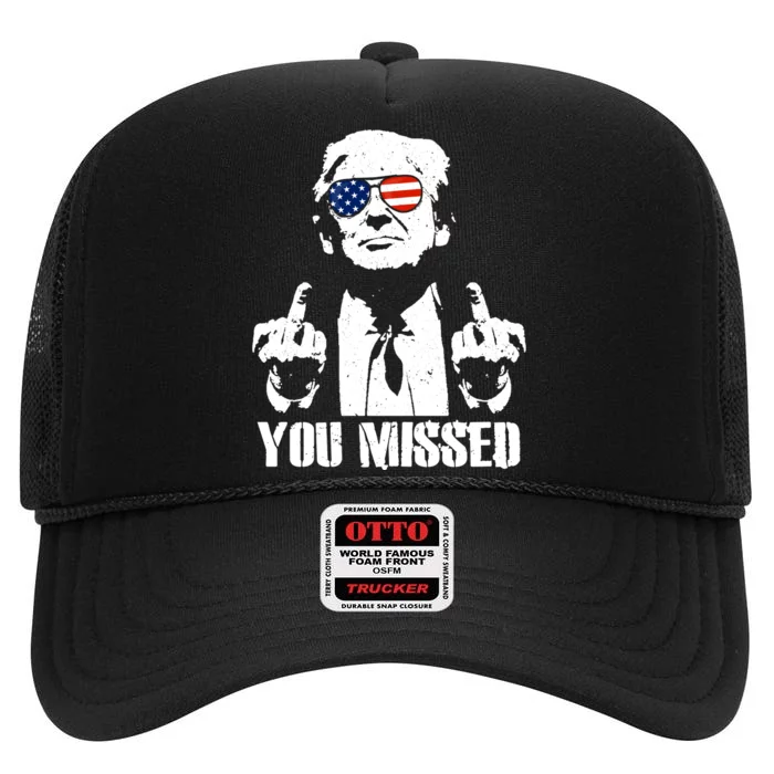 You Missed Finger Trump 2024 Take America Back Pennsylvania Rally High Crown Mesh Trucker Hat