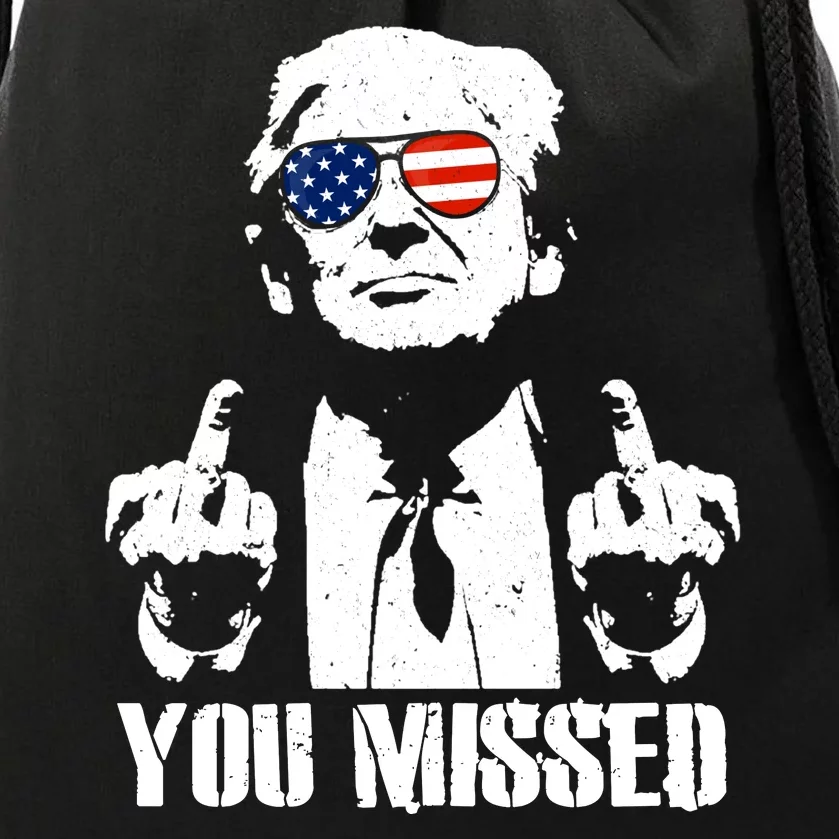 You Missed Finger Trump 2024 Take America Back Pennsylvania Rally Drawstring Bag