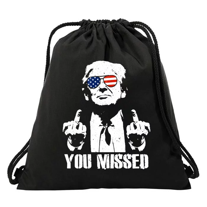 You Missed Finger Trump 2024 Take America Back Pennsylvania Rally Drawstring Bag