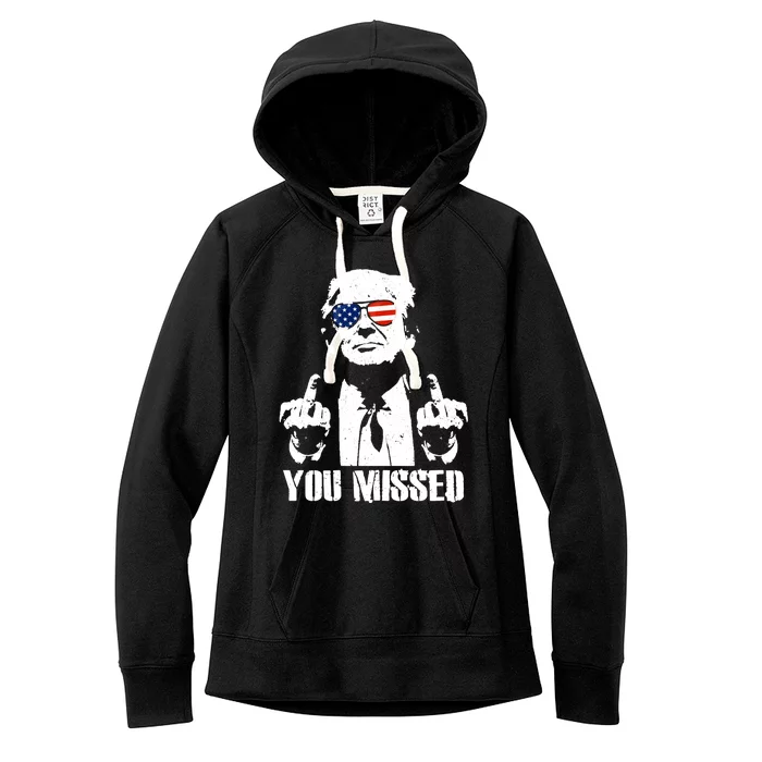 You Missed Finger Trump 2024 Take America Back Pennsylvania Rally Women's Fleece Hoodie