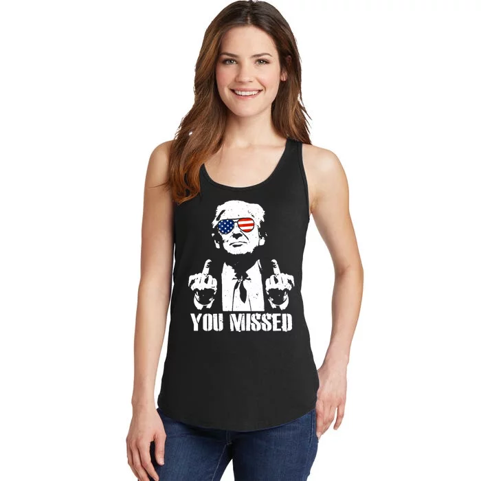 You Missed Finger Trump 2024 Take America Back Pennsylvania Rally Ladies Essential Tank