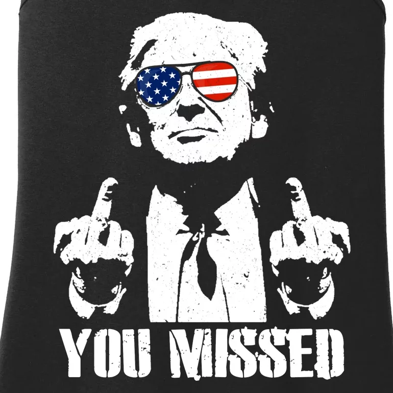 You Missed Finger Trump 2024 Take America Back Pennsylvania Rally Ladies Essential Tank