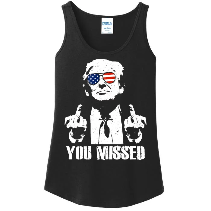 You Missed Finger Trump 2024 Take America Back Pennsylvania Rally Ladies Essential Tank