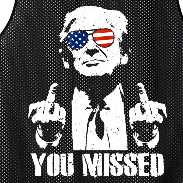 You Missed Finger Trump 2024 Take America Back Pennsylvania Rally Mesh Reversible Basketball Jersey Tank