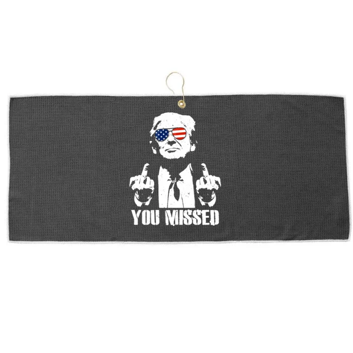 You Missed Finger Trump 2024 Take America Back Pennsylvania Rally Large Microfiber Waffle Golf Towel