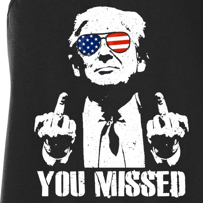 You Missed Finger Trump 2024 Take America Back Pennsylvania Rally Women's Racerback Tank