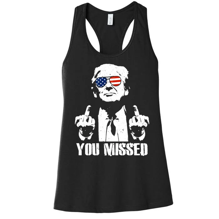 You Missed Finger Trump 2024 Take America Back Pennsylvania Rally Women's Racerback Tank