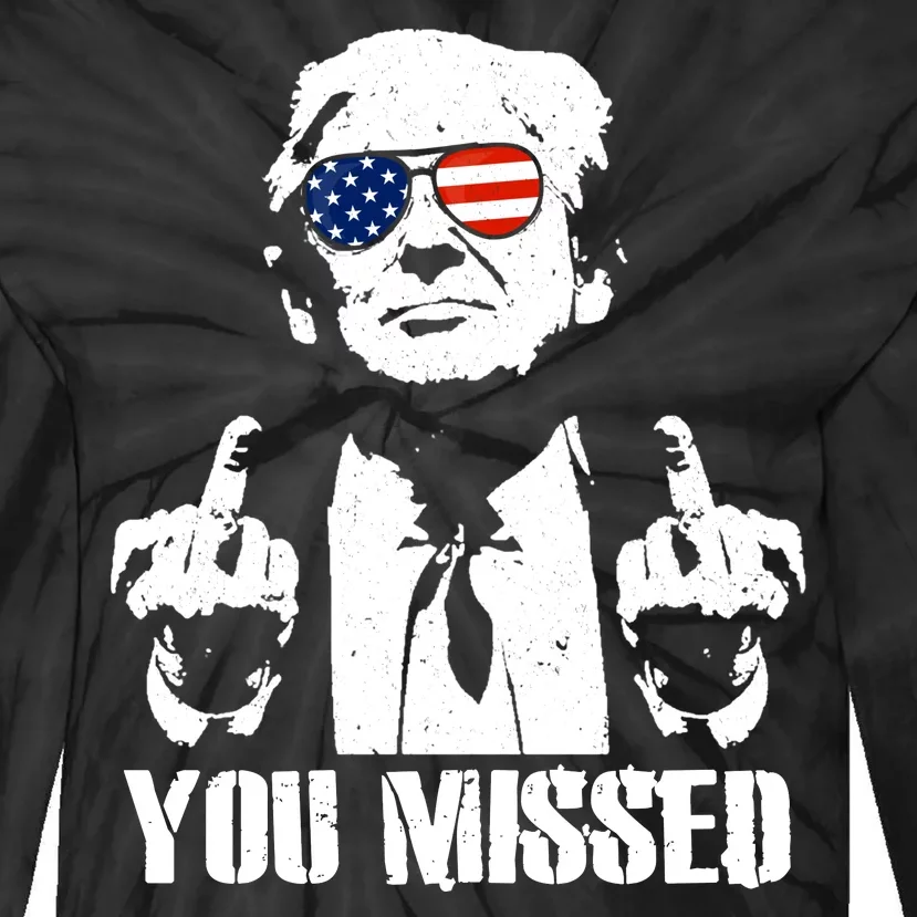 You Missed Finger Trump 2024 Take America Back Pennsylvania Rally Tie-Dye Long Sleeve Shirt