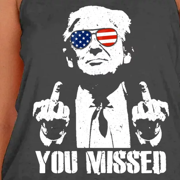 You Missed Finger Trump 2024 Take America Back Pennsylvania Rally Women's Knotted Racerback Tank