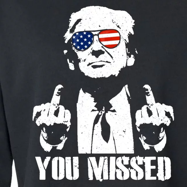 You Missed Finger Trump 2024 Take America Back Pennsylvania Rally Cropped Pullover Crew