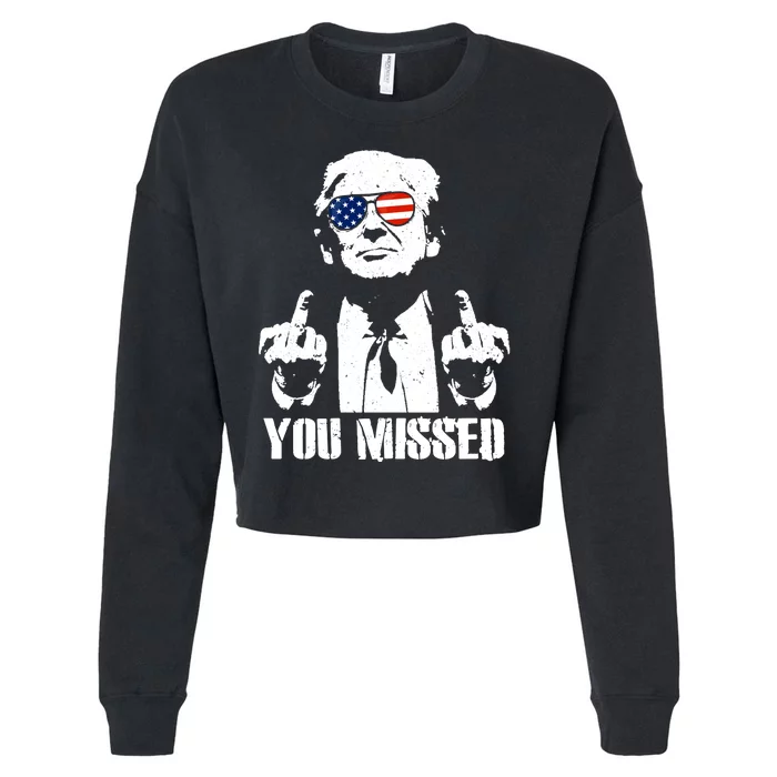 You Missed Finger Trump 2024 Take America Back Pennsylvania Rally Cropped Pullover Crew