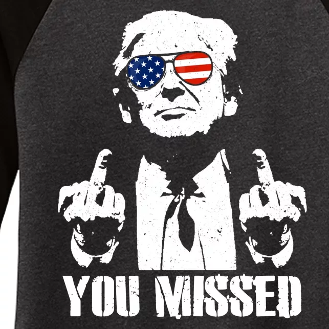 You Missed Finger Trump 2024 Take America Back Pennsylvania Rally Women's Tri-Blend 3/4-Sleeve Raglan Shirt