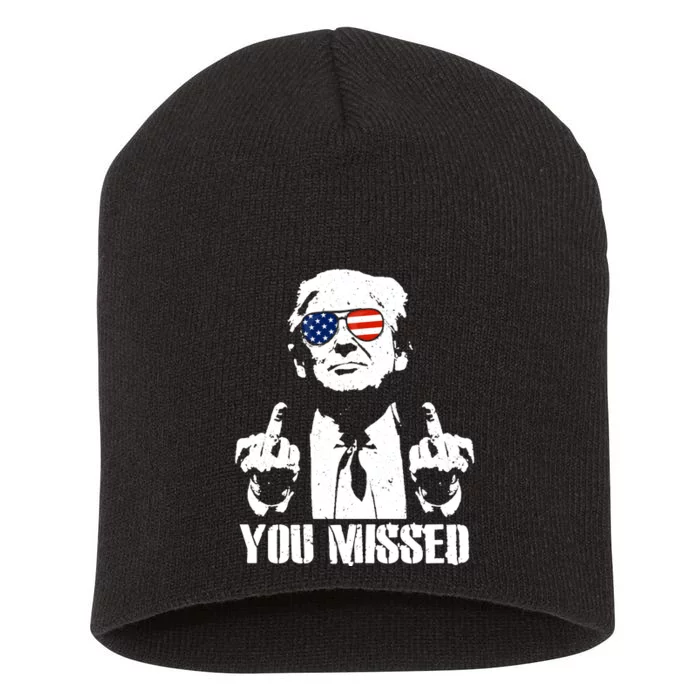 You Missed Finger Trump 2024 Take America Back Pennsylvania Rally Short Acrylic Beanie