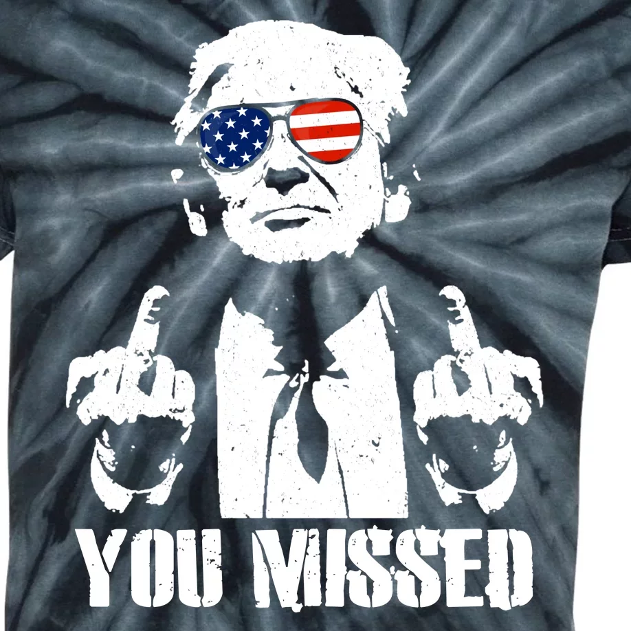 You Missed Finger Trump 2024 Take America Back Pennsylvania Rally Kids Tie-Dye T-Shirt