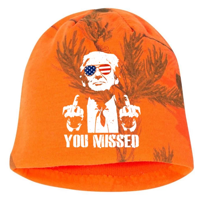 You Missed Finger Trump 2024 Take America Back Pennsylvania Rally Kati - Camo Knit Beanie