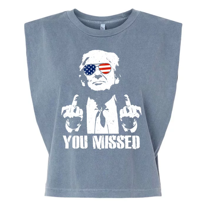 You Missed Finger Trump 2024 Take America Back Pennsylvania Rally Garment-Dyed Women's Muscle Tee