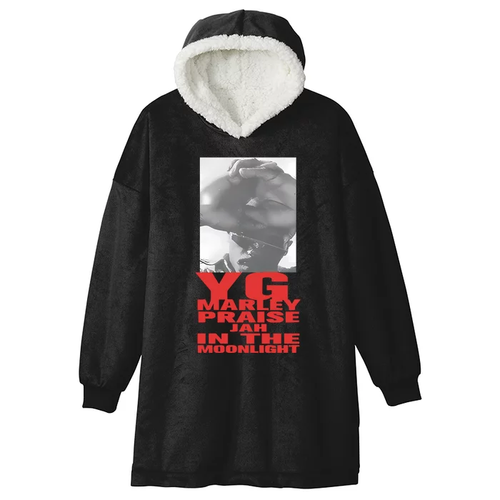 Yg Marley Free Praise Jah In The Moonlight Hooded Wearable Blanket