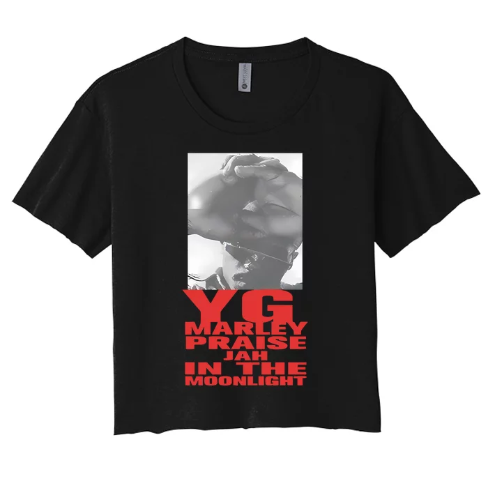 Yg Marley Free Praise Jah In The Moonlight Women's Crop Top Tee